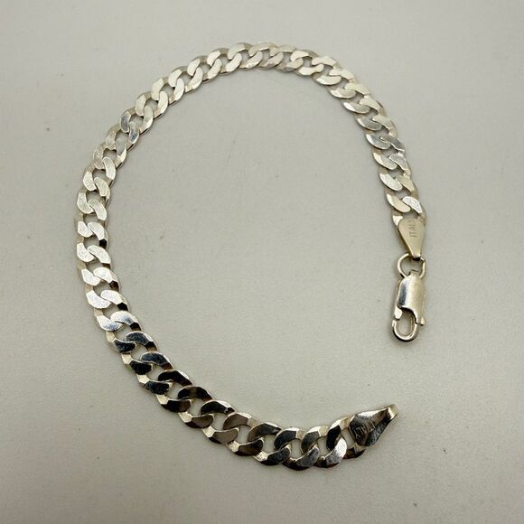 ~7.25" Thick cuban link bracelet, marked sterling silver and italy! - Picture 12 of 12